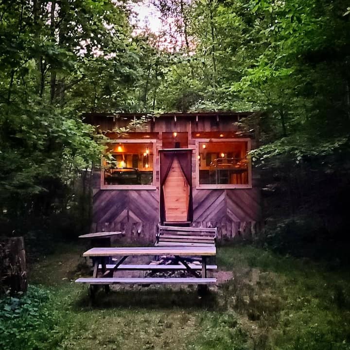 The Nook - Bunkhouse on a Budget. Made almost entirely of salvaged materials.